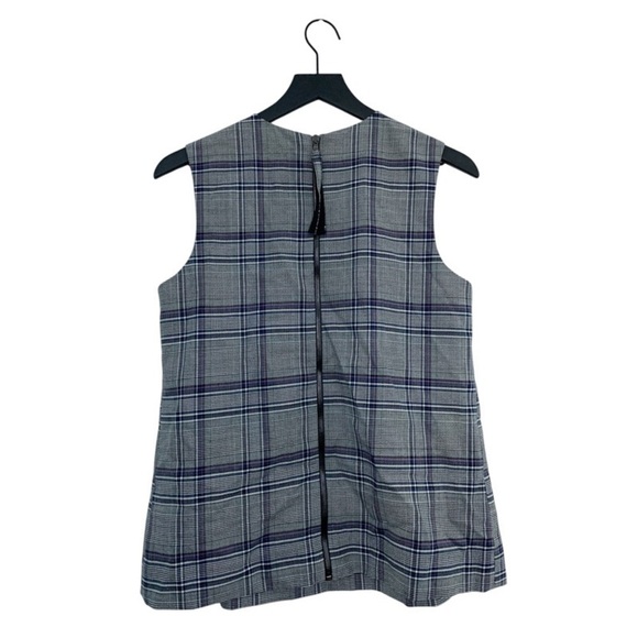 NWOT LEWIT Wool Blend Plaid Sleeveless Blouse - Picture 3 of 3